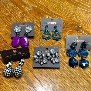 Lot of gorgeous jeweled: rhinestone earrings